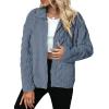 imageDokotoo Winter Fleece Jacket for Women Zipper Up Zip Up Stand Collar with Pockets CoatsDusk Blue