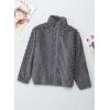 imageDokotoo Winter Fleece Jacket for Women Zipper Up Zip Up Stand Collar with Pockets CoatsGray