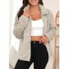 imageDokotoo Winter Fleece Jacket for Women Zipper Up Zip Up Stand Collar with Pockets CoatsKhaki