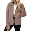imageDokotoo Winter Fleece Jacket for Women Zipper Up Zip Up Stand Collar with Pockets CoatsLight French Beige
