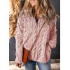 imageDokotoo Winter Fleece Jacket for Women Zipper Up Zip Up Stand Collar with Pockets CoatsPink
