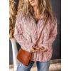 imageDokotoo Winter Fleece Jacket for Women Zipper Up Zip Up Stand Collar with Pockets CoatsPink