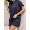 imageDokotoo Womens 2 Piece Outfits Summer Sweatsuit Short Sleeve Drawstring Hoodies and Lounge Sets With PocketDirty Blue