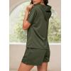 imageDokotoo Womens 2 Piece Outfits Summer Sweatsuit Short Sleeve Drawstring Hoodies and Lounge Sets With PocketFern Green
