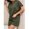 imageDokotoo Womens 2 Piece Outfits Summer Sweatsuit Short Sleeve Drawstring Hoodies and Lounge Sets With PocketFern Green