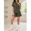 imageDokotoo Womens 2 Piece Outfits Summer Sweatsuit Short Sleeve Drawstring Hoodies and Lounge Sets With PocketFern Green