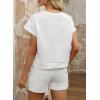 imageDokotoo Womens 2 Piece Outfits Sweatsuit Casual Short Sleeve Pullover Tops and Drawstring Shorts Pants Lounge SetsAwhite