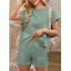 imageDokotoo Womens 2 Piece Outfits Sweatsuit Casual Short Sleeve Pullover Tops and Drawstring Shorts Pants Lounge SetsMineral Blue