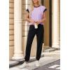 imageDokotoo Womens 2 Piece Outfits Sweatsuit Colorblock Comfy Lounge Sets Knit Short Sleeve Jogger Sweatpants TracksuitsOrchid Petal