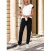 imageDokotoo Womens 2 Piece Outfits Sweatsuit Colorblock Comfy Lounge Sets Knit Short Sleeve Jogger Sweatpants TracksuitsWhite