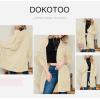 imageDokotoo Womens 2024 Fashion Casual Open Front Long Sleeve Chunky Cable Knit Cardigans Sweaters Outerwear Coats with PocketsBeige