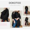 imageDokotoo Womens 2024 Fashion Casual Open Front Long Sleeve Chunky Cable Knit Cardigans Sweaters Outerwear Coats with PocketsBlack