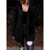 imageDokotoo Womens 2024 Fashion Casual Open Front Long Sleeve Chunky Cable Knit Cardigans Sweaters Outerwear Coats with PocketsBlack