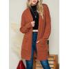 imageDokotoo Womens 2024 Fashion Casual Open Front Long Sleeve Chunky Cable Knit Cardigans Sweaters Outerwear Coats with PocketsBrown