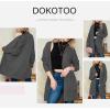 imageDokotoo Womens 2024 Fashion Casual Open Front Long Sleeve Chunky Cable Knit Cardigans Sweaters Outerwear Coats with PocketsMist Green