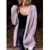 imageDokotoo Womens 2024 Fashion Casual Open Front Long Sleeve Chunky Cable Knit Cardigans Sweaters Outerwear Coats with PocketsPurple