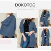 imageDokotoo Womens 2024 Fashion Casual Open Front Long Sleeve Chunky Cable Knit Cardigans Sweaters Outerwear Coats with PocketsReal Teal