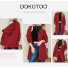 imageDokotoo Womens 2024 Fashion Casual Open Front Long Sleeve Chunky Cable Knit Cardigans Sweaters Outerwear Coats with PocketsRed
