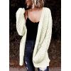 imageDokotoo Womens 2024 Fashion Casual Open Front Long Sleeve Chunky Cable Knit Cardigans Sweaters Outerwear Coats with PocketsWhite