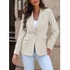 imageDokotoo Womens 2024 Fashion Spring Lapel Collar Buttons Blazer Jackets for Women Business CasualKhaki 3
