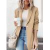 imageDokotoo Womens 2024 Fashion Spring Lapel Collar Buttons Blazer Jackets for Women Business CasualLight Khaki