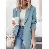 imageDokotoo Womens 2024 Fashion Spring Lapel Collar Buttons Blazer Jackets for Women Business CasualSky Blue 2
