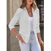 imageDokotoo Womens 2024 Fashion Spring Lapel Collar Buttons Blazer Jackets for Women Business CasualWhite
