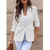 imageDokotoo Womens 2024 Fashion Spring Lapel Collar Buttons Blazer Jackets for Women Business CasualWhite