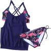 imageDokotoo Womens 2024 Fashion Stripes Print Lined Up Double Up Tankini Sets Swimsuits Bathing Suit Swimwear S3XLBlue