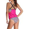 imageDokotoo Womens 2024 Fashion Stripes Print Lined Up Double Up Tankini Sets Swimsuits Bathing Suit Swimwear S3XLRose1
