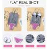 imageDokotoo Womens 2024 Fashion Stripes Print Lined Up Double Up Tankini Sets Swimsuits Bathing Suit Swimwear S3XLT Dark Gray