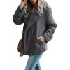imageDokotoo Womens 2024 Winter Fleece Teddy Bear Sherpa Jacket Coats with PocketsA Deep Grey