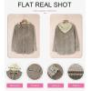 imageDokotoo Womens 2025 Fall Corduroy Shacket Jacket Long Sleeve Button Down Color Block Hooded Coat with PocketsBrown 4