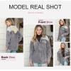 imageDokotoo Womens 2025 Fall Corduroy Shacket Jacket Long Sleeve Button Down Color Block Hooded Coat with PocketsGray 2