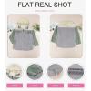 imageDokotoo Womens 2025 Fall Corduroy Shacket Jacket Long Sleeve Button Down Color Block Hooded Coat with PocketsGray