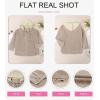imageDokotoo Womens 2025 Fall Corduroy Shacket Jacket Long Sleeve Button Down Color Block Hooded Coat with PocketsKhaki
