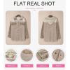 imageDokotoo Womens 2025 Fall Corduroy Shacket Jacket Long Sleeve Button Down Color Block Hooded Coat with PocketsKhaki 2