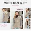 imageDokotoo Womens 2025 Fall Corduroy Shacket Jacket Long Sleeve Button Down Color Block Hooded Coat with PocketsMulticolor