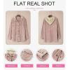 imageDokotoo Womens 2025 Fall Corduroy Shacket Jacket Long Sleeve Button Down Color Block Hooded Coat with PocketsPink 2