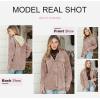 imageDokotoo Womens 2025 Fall Corduroy Shacket Jacket Long Sleeve Button Down Color Block Hooded Coat with PocketsPink 2