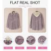 imageDokotoo Womens 2025 Fall Corduroy Shacket Jacket Long Sleeve Button Down Color Block Hooded Coat with PocketsPurple