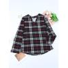 imageDokotoo Womens Basic Casual V Neck Plaid Print Cuffed Long Sleeve Work Tops Blouses Shirts S3XLBlack