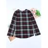 imageDokotoo Womens Basic Casual V Neck Plaid Print Cuffed Long Sleeve Work Tops Blouses Shirts S3XLBlack