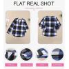 imageDokotoo Womens Basic Casual V Neck Plaid Print Cuffed Long Sleeve Work Tops Blouses Shirts S3XLBlue