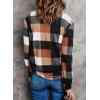 imageDokotoo Womens Basic Casual V Neck Plaid Print Cuffed Long Sleeve Work Tops Blouses Shirts S3XLOrange
