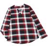 imageDokotoo Womens Basic Casual V Neck Plaid Print Cuffed Long Sleeve Work Tops Blouses Shirts S3XLRed 3