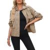 imageDokotoo Womens Cargo Jean Jacket  Cropped Button Spring Fashion Coat for WomenBeige