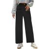 imageDokotoo Womens Cargo Pants Women Baggy Wide Leg High Waist Casual Pants Jean Stretch PantsA Black