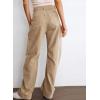 imageDokotoo Womens Cargo Pants Women Baggy Wide Leg High Waist Casual Pants Jean Stretch PantsA Khaki