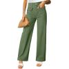 imageDokotoo Womens Cargo Pants Women Baggy Wide Leg High Waist Casual Pants Jean Stretch PantsA Mist Green